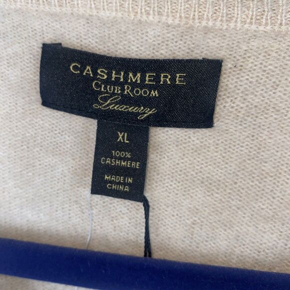 new Club Room Cashmere Sweater Men XL soft vneck preppy gentlemen country - Picture 2 of 6